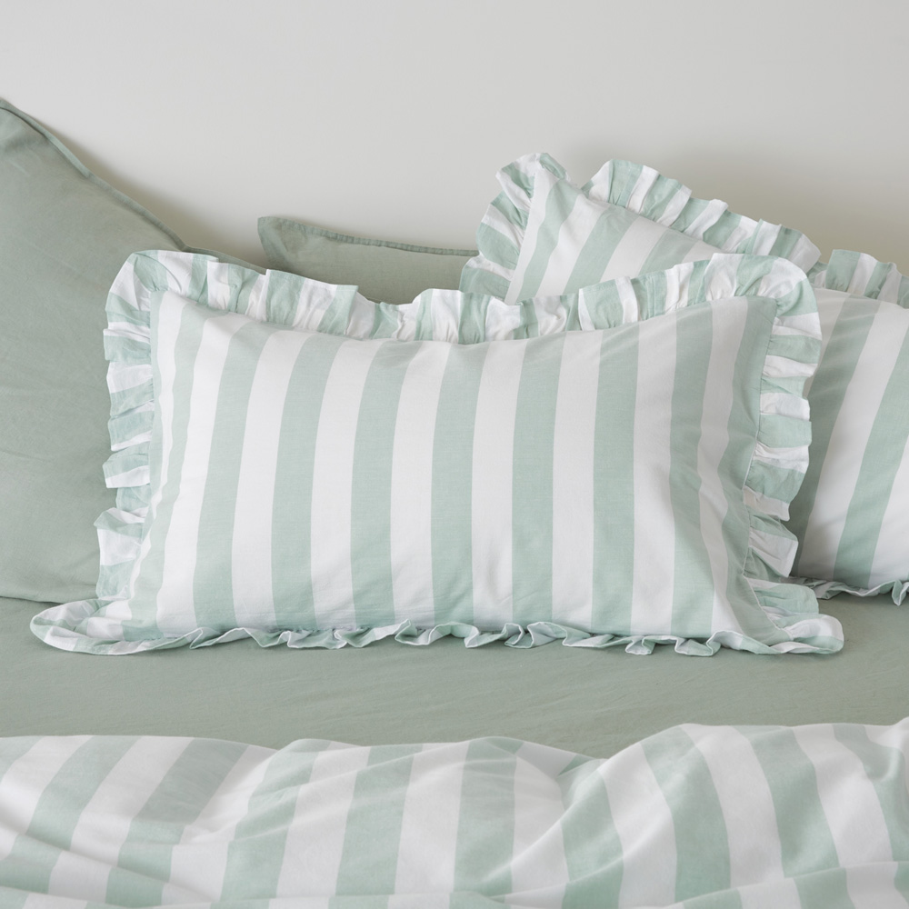 Ruffle Mint Blue Quilt Cover Set + Separates Bedroom Adairs