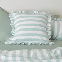 Ruffle Mint Blue Stripe Pillowcases