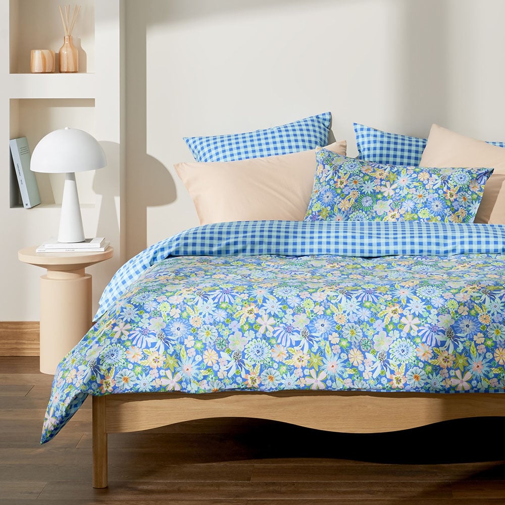 Sia Marine Blue Floral Quilt Cover Set + Separates Adairs