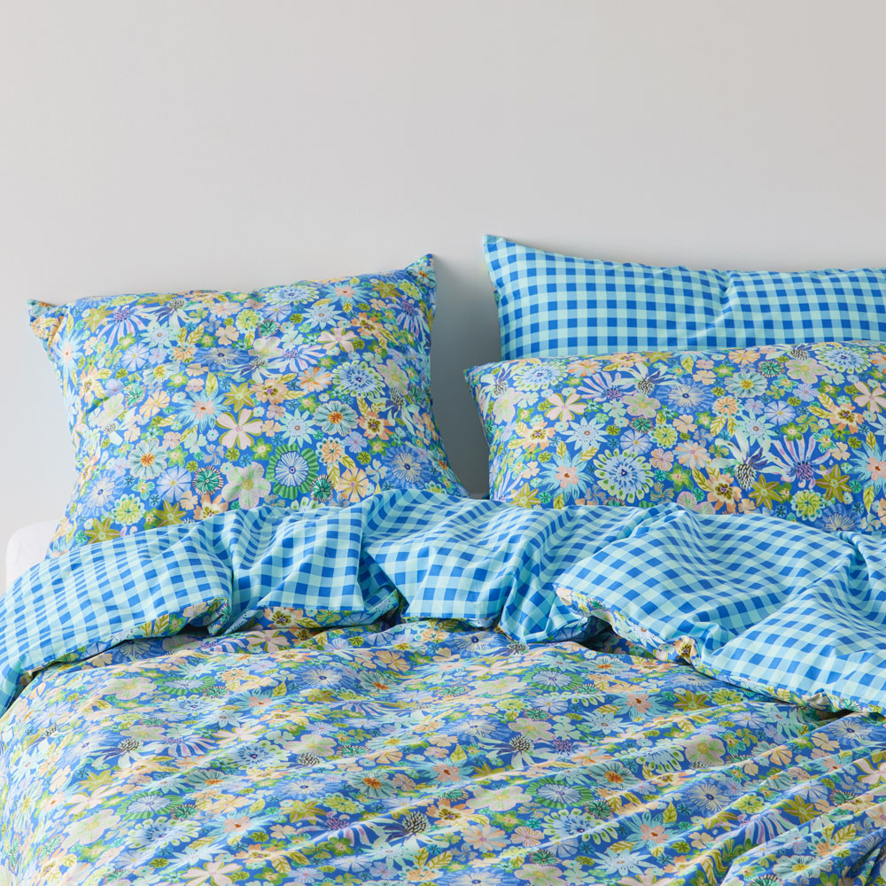 Sia Marine Blue Floral Quilt Cover Set + Separates Adairs