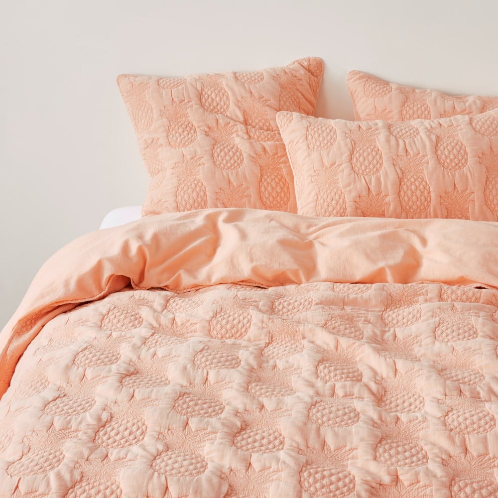 Mimosa Apricot Quilted Quilt Cover Separates Adairs