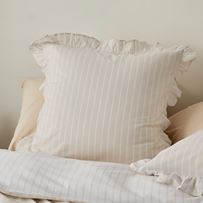 Ruffle Natural Stripe Pillowcases