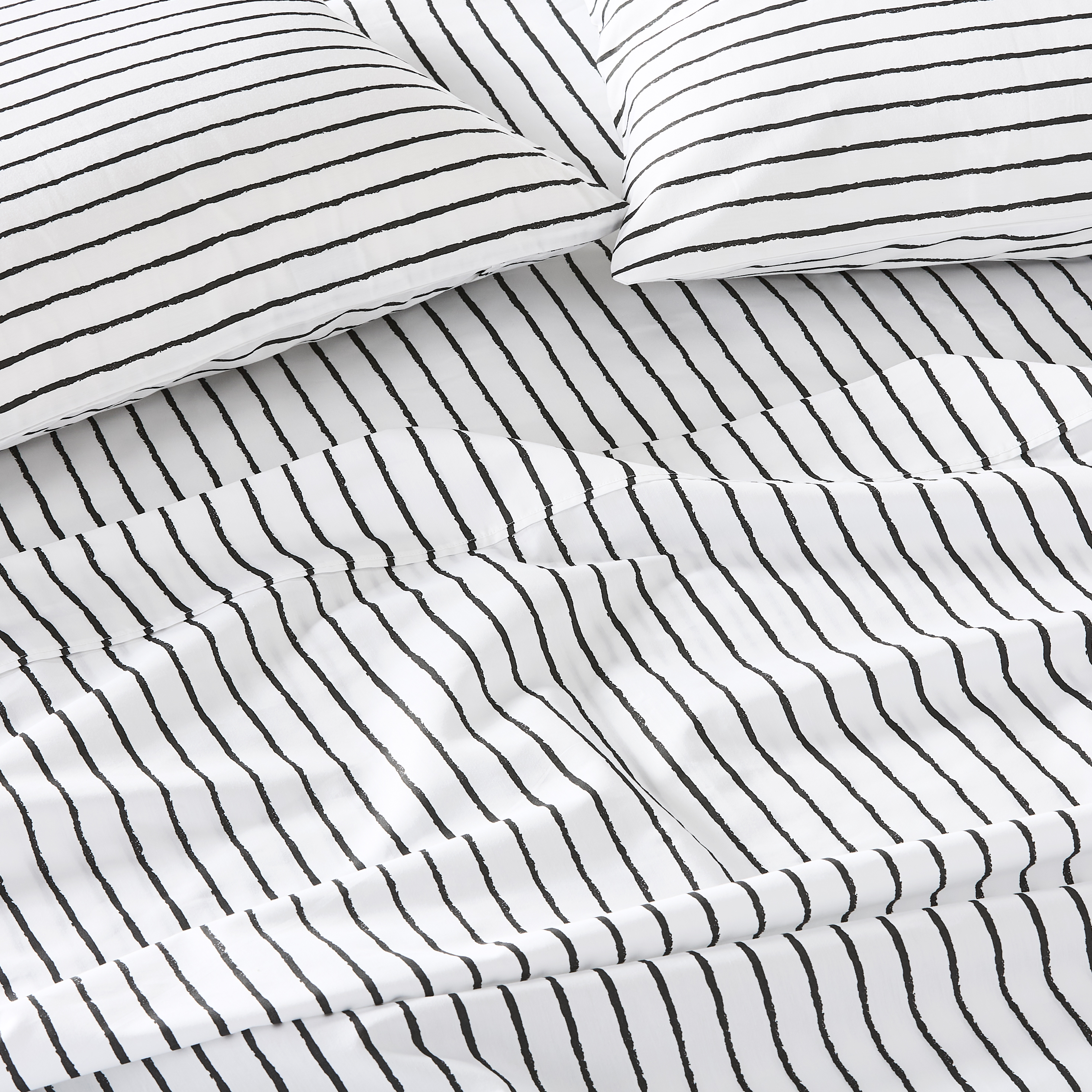 Black and white discount striped sheet set