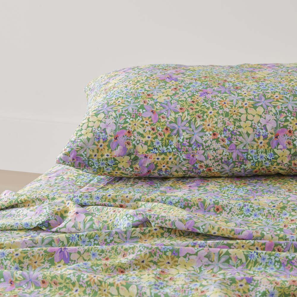 Sienna Floral Lilac Printed Sheet Set Adairs