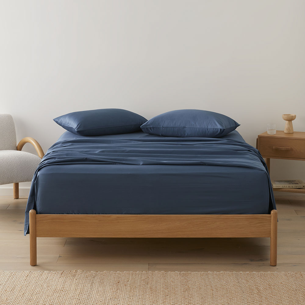 600TC Bamboo Cotton Blue Slate Sheet Set Adairs