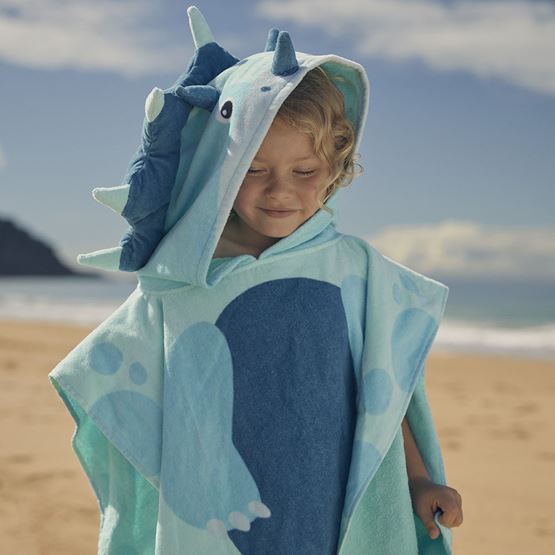Toby Triceratops Hooded Beach Towel