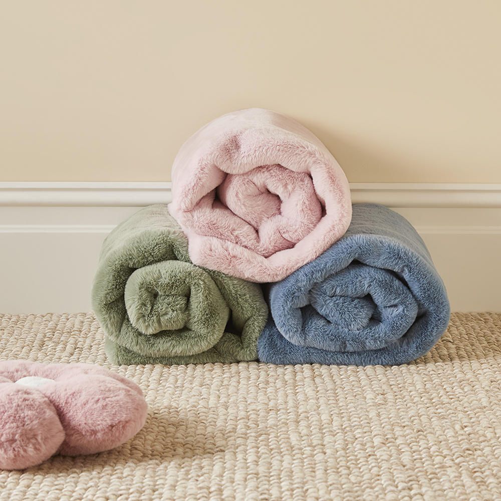 Adairs Kids - Faux Eucalyptus Rabbit Fur Throw | Adairs