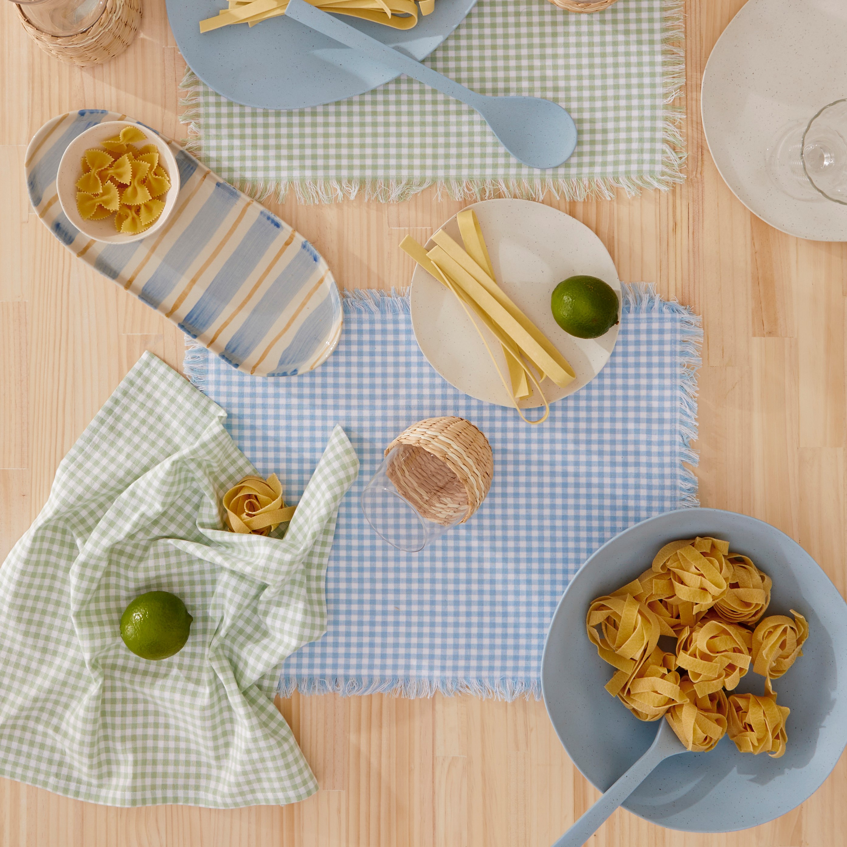 Sadie Blue Gingham Placemats 2 Pack Adairs