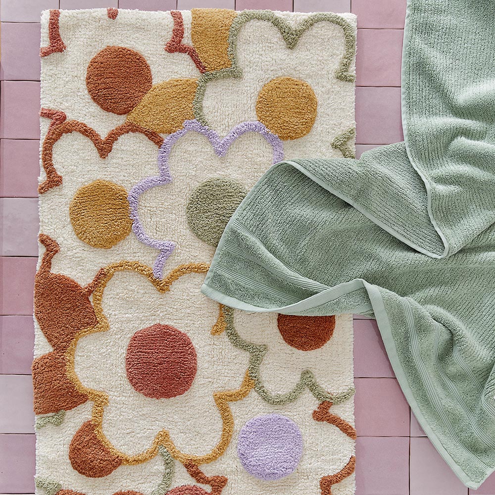 Daisy Natural Multi Bath Runner | Adairs