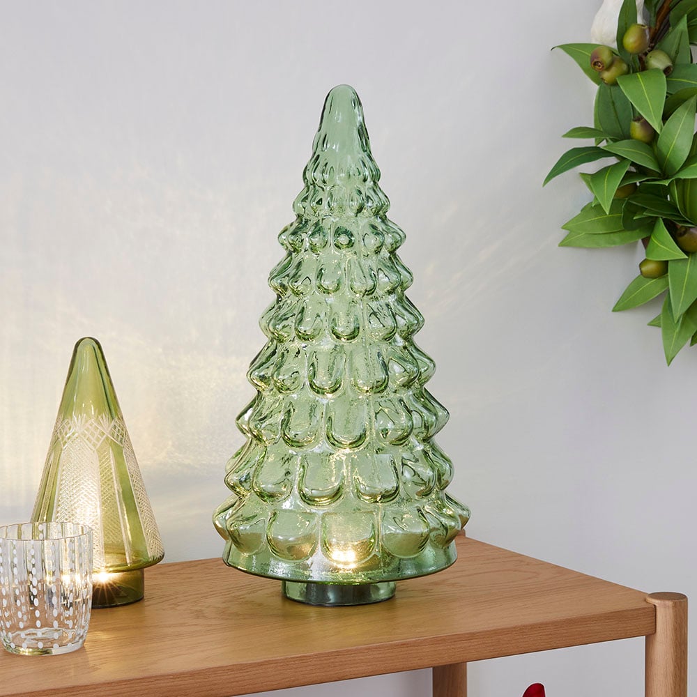 Glass Green Luxe Decorative Christmas Tree Adairs