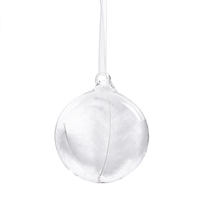 Whimsical Clear Feather Ethereal Bauble