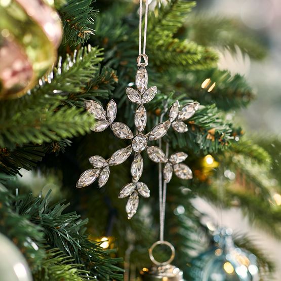 Luxe Silver Starburst Snowflake Ornament