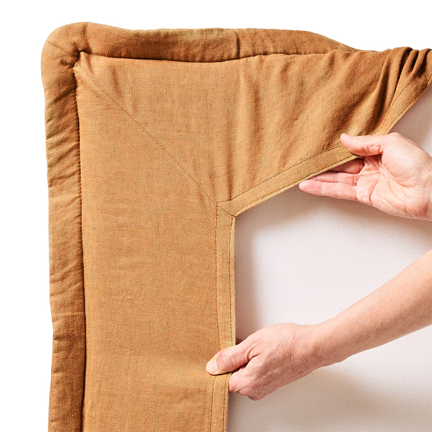 Stockholm Tobacco Belgian Linen Bedhead Slip Cover Adairs