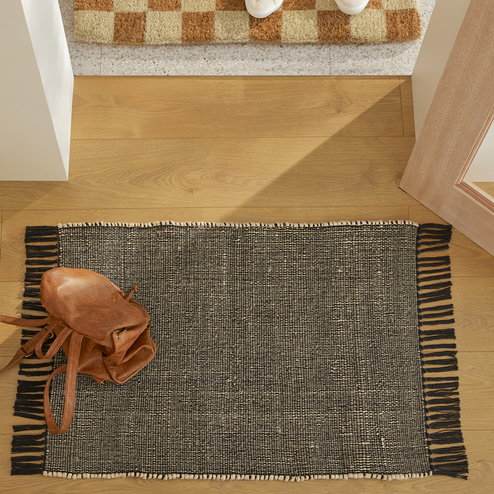 Norfolk Black & Natural Indoor Mat Adairs