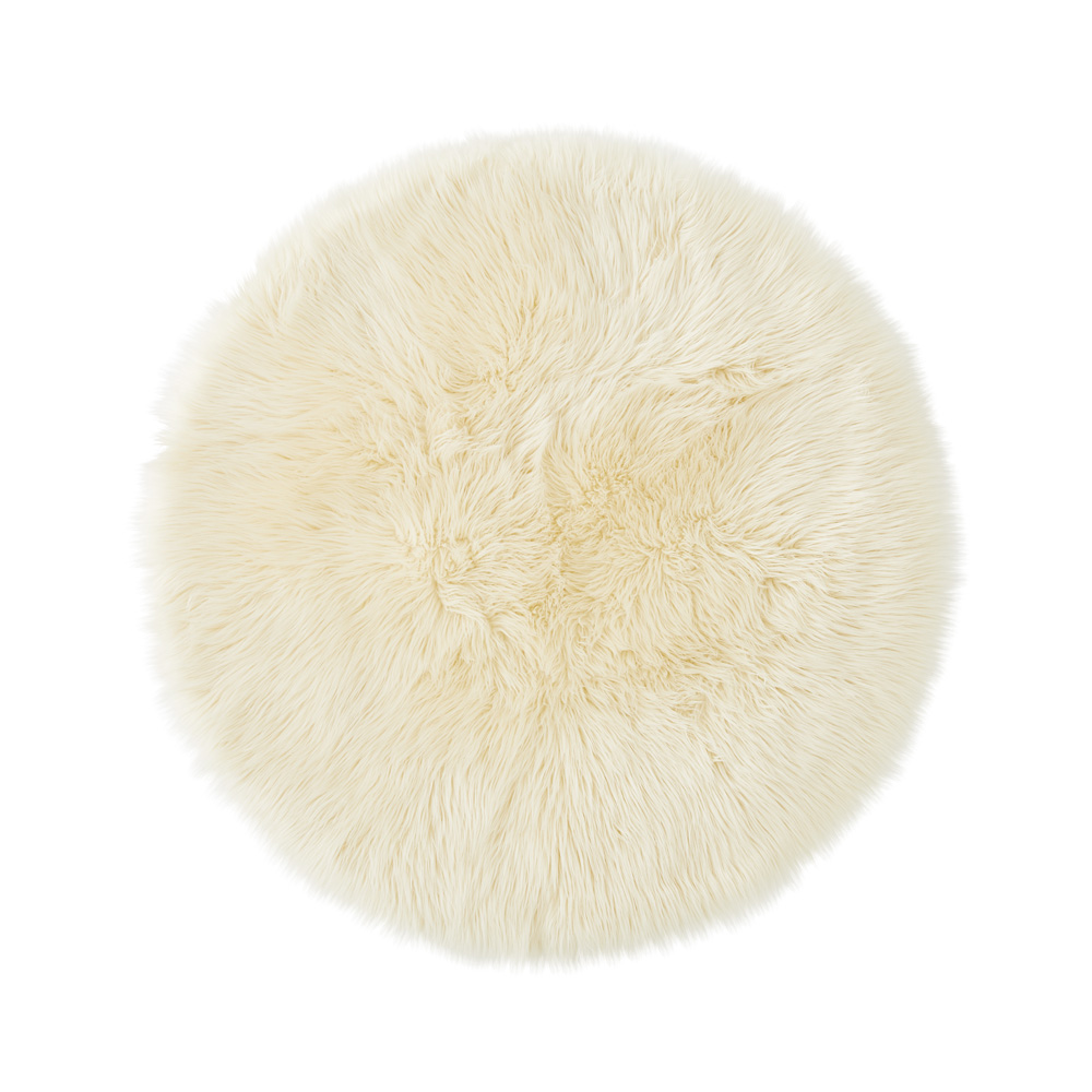 Ivory Round Polar Rug | Adairs