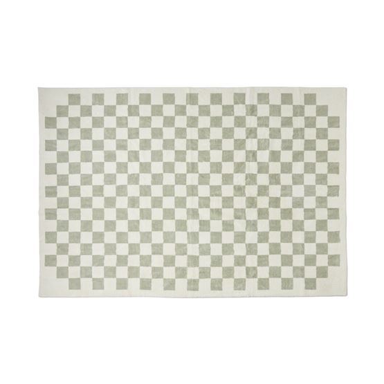 Supersoft Checkerboard Sage Washable Rug