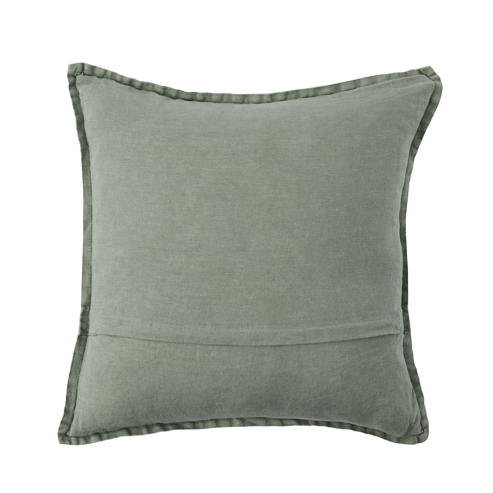Belgian Gum Leaf Vintage Washed Linen Cushion Adairs