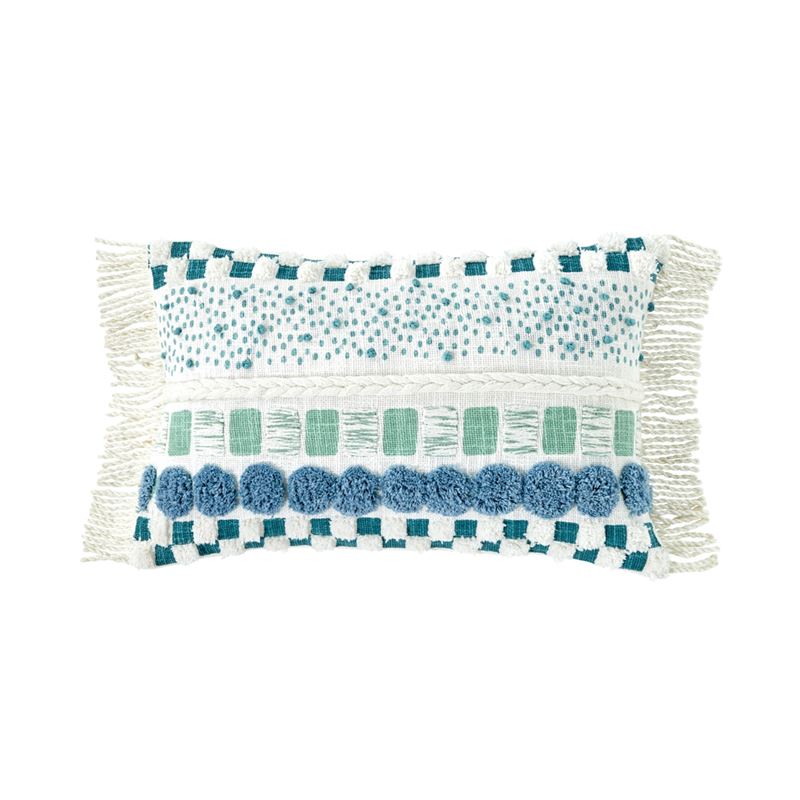 Paloma Green & Blue Tufted Cushion