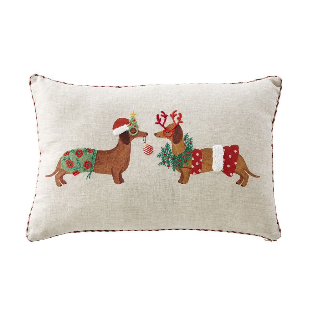 Festive Dachshund Cushion Adairs