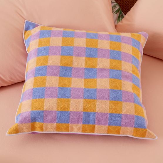 Sia Purple Check Cushion