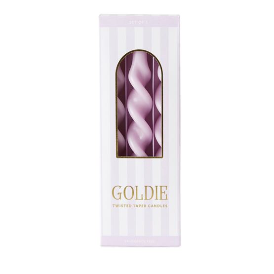 Goldie Lilac Taper Candles 3 Pack