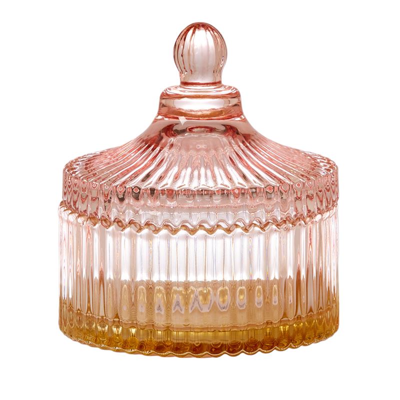 Genoa Gold & Pink Small Trinket Jar