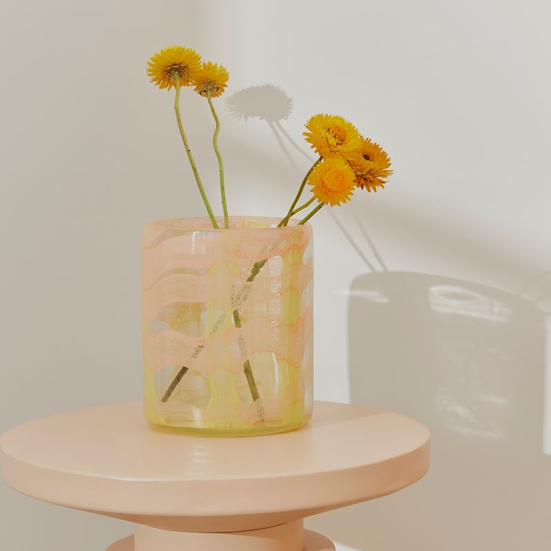 Lattice Orange & Yellow Vase