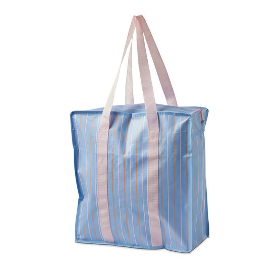 Blue Stripe Medium Coated Storage Bag