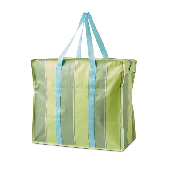 Green Stripe Large Coated Storage Bag