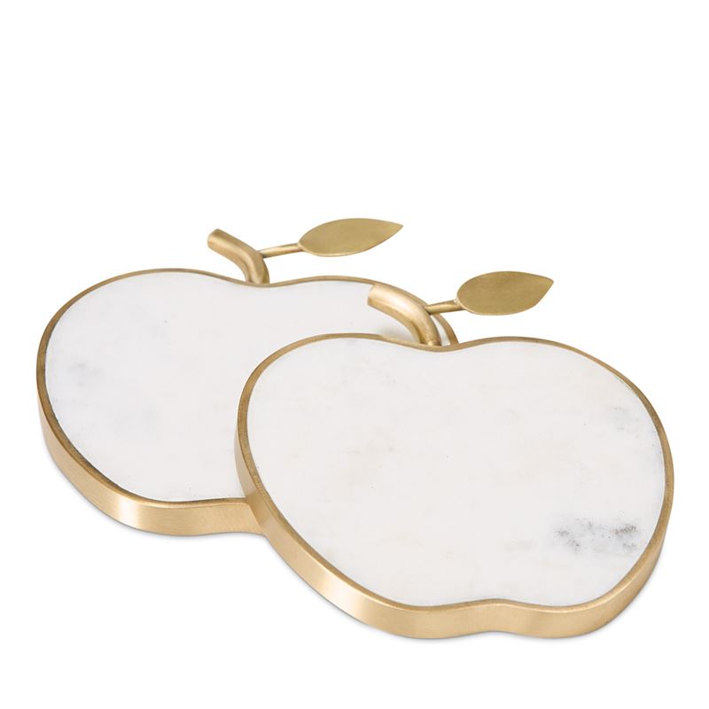 Apple Marble White & Gold Coasters Pack of 2