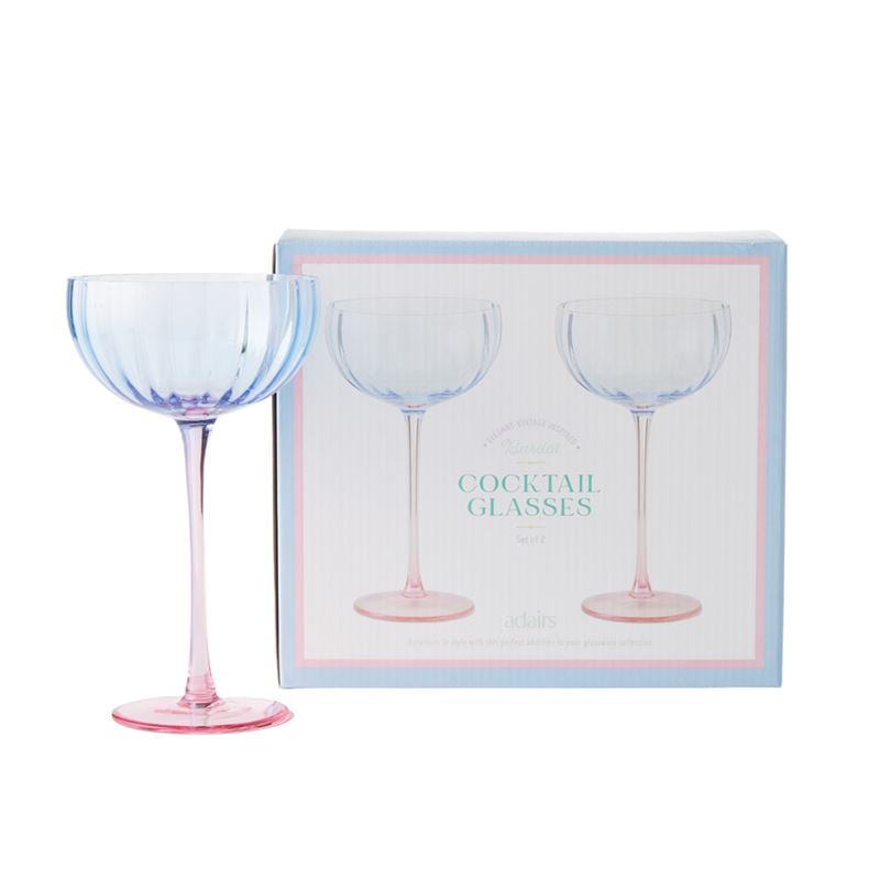 Bardot Blue & Pink Cocktail Glass Pack of 2