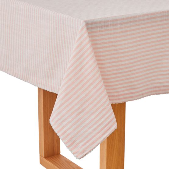 Seville Peach Stripe Tablecloth
