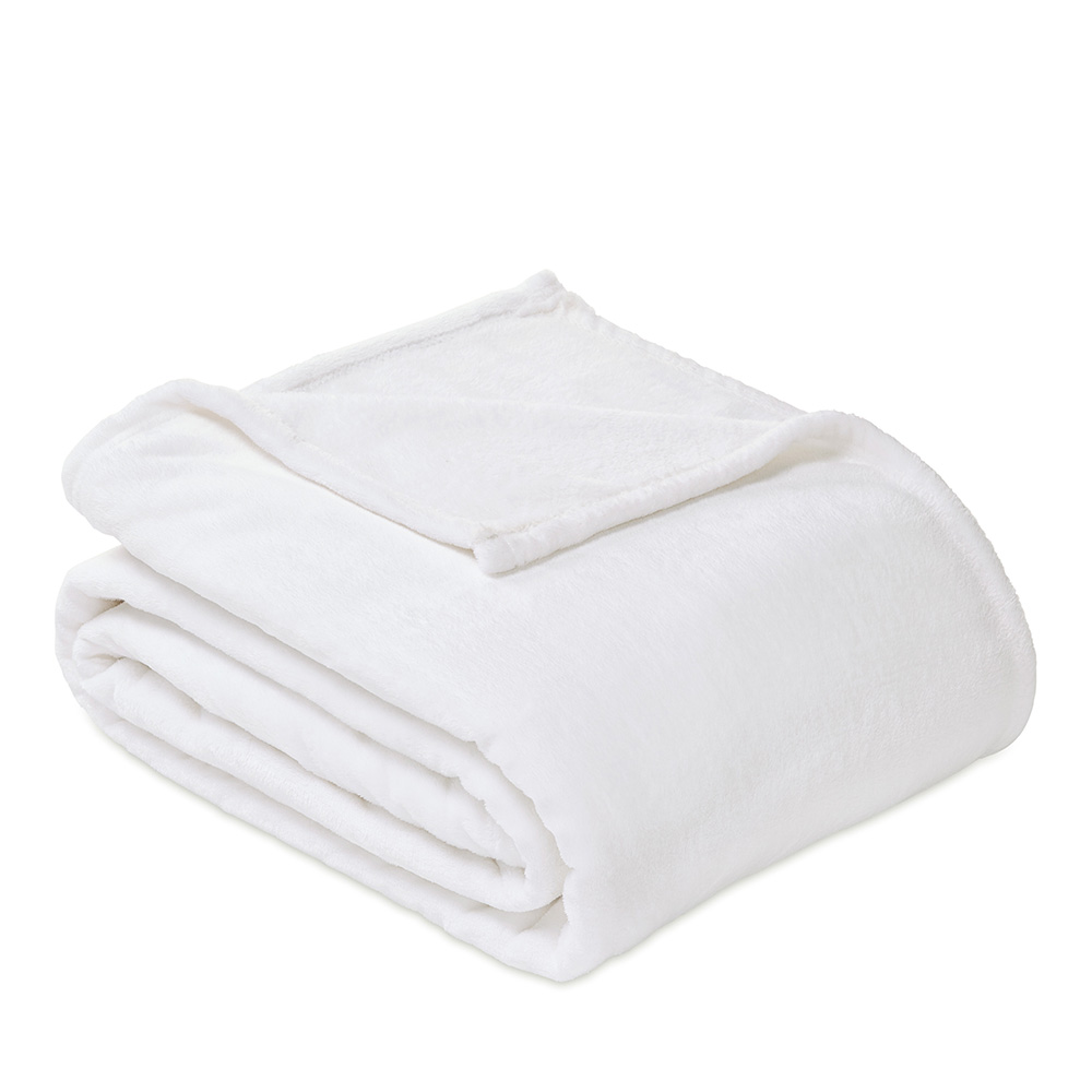 Aspen White Fleece Blanket Adairs