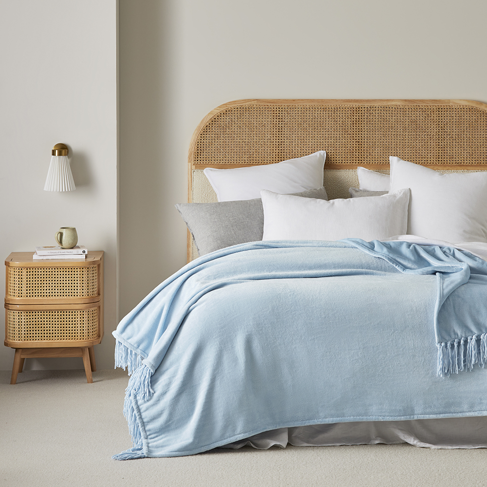 Supersoft Blue Rain Blanket Adairs