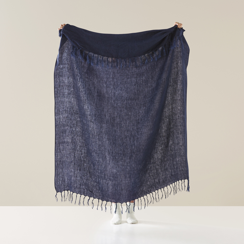 Malmo Denim Linen Throw Adairs