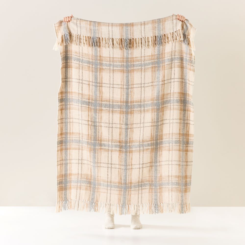 Lakewood Natural Check Throw Homewares Adairs