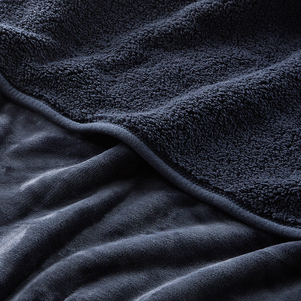 Sherpa Navy Blanket Adairs