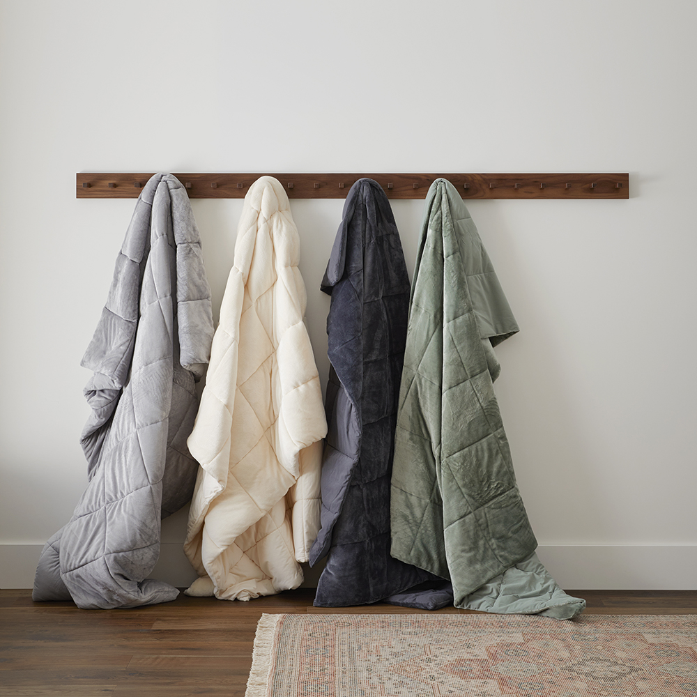 Plush Coal Quilted Blanket Adairs