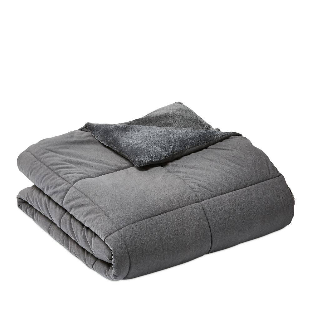 Plush Coal Quilted Blanket Adairs