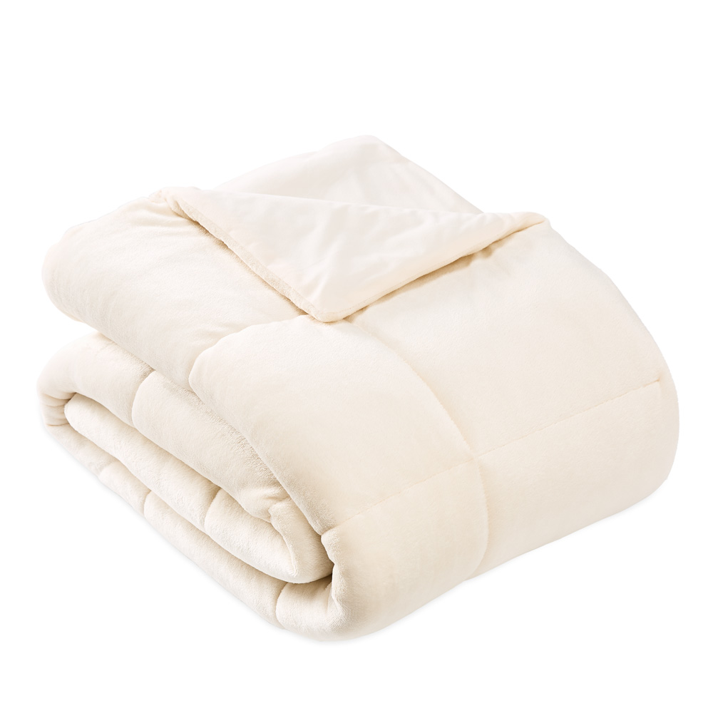 Plush Natural Quilted Blanket Adairs
