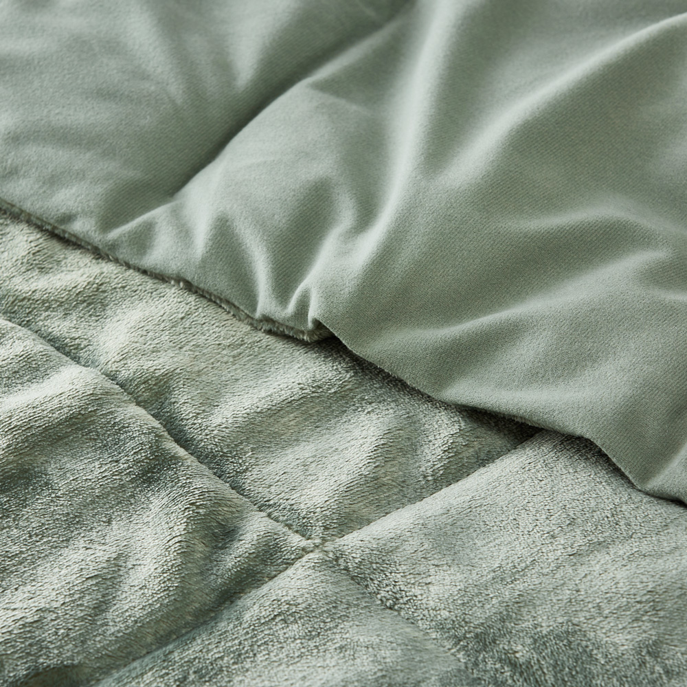 Plush Sage Quilted Blanket Adairs