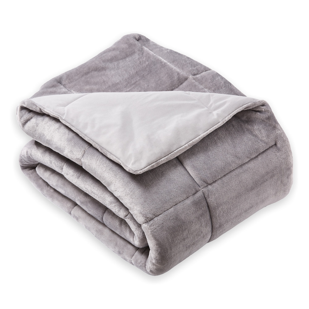 Plush Silver Quilted Blanket Adairs