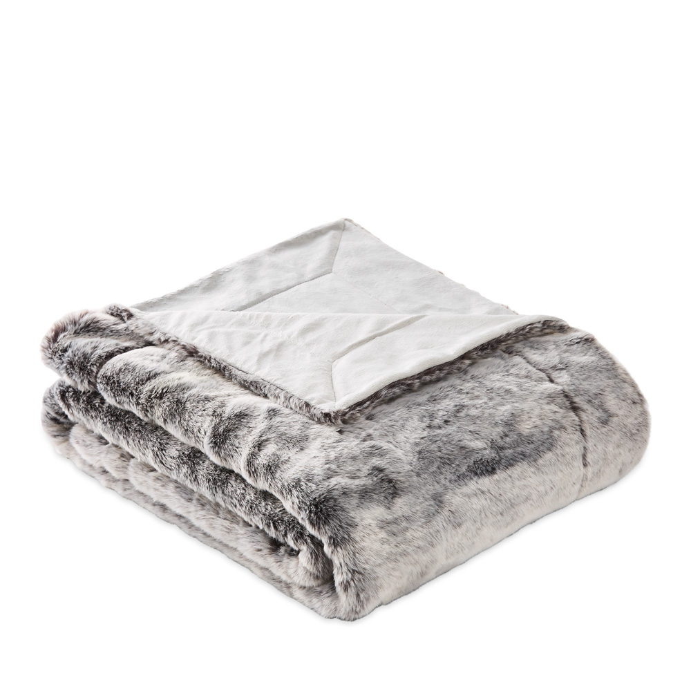 Montana Grey Wolf Fur Blanket Adairs