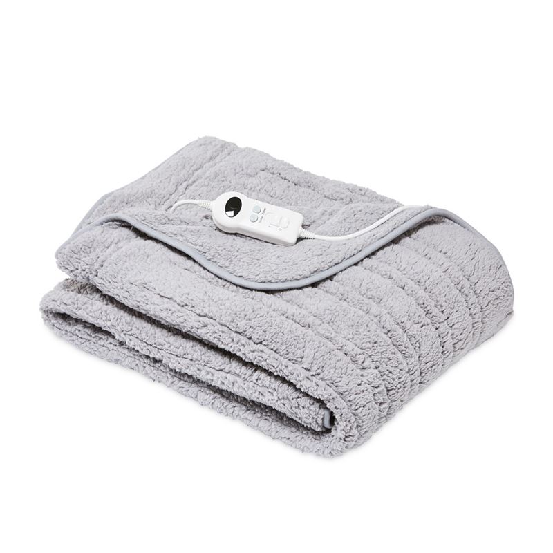 Sherpa Ash Grey Heated Blanket