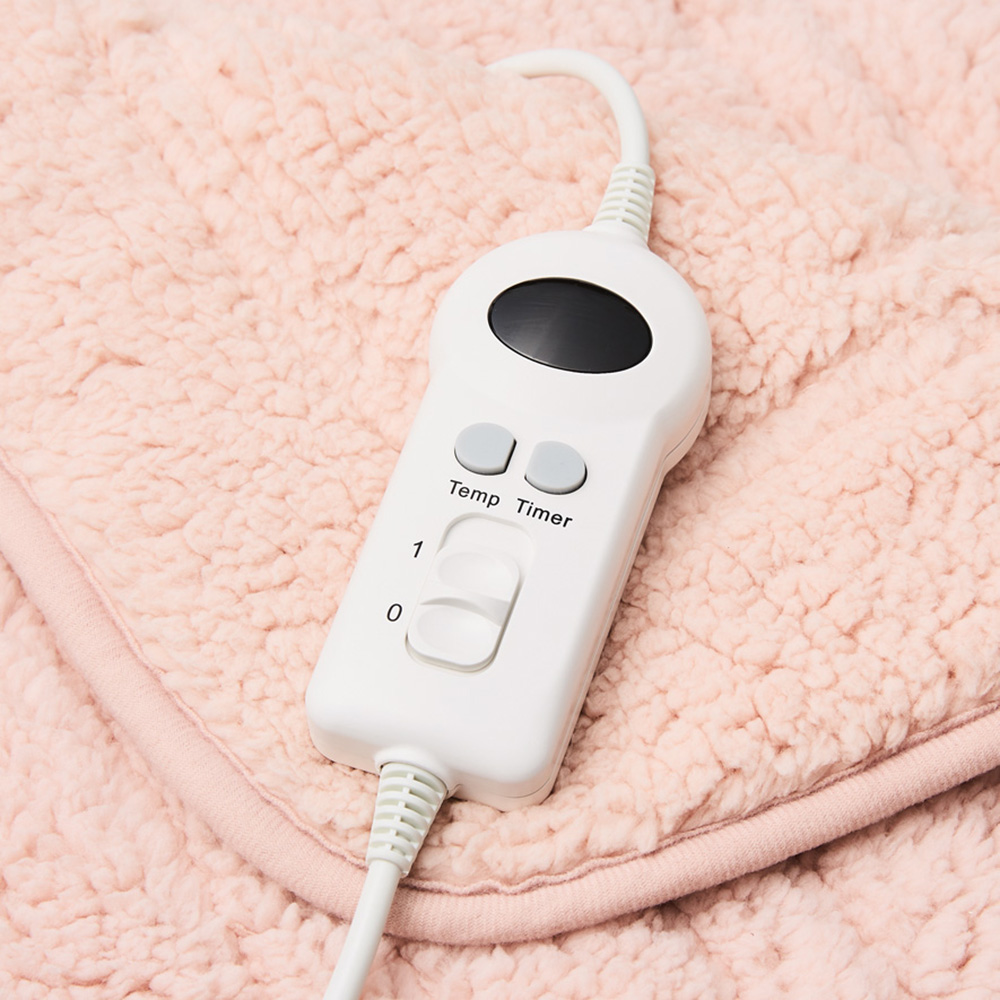 Gainsborough Sherpa Palest Pink Heated Blanket Adairs