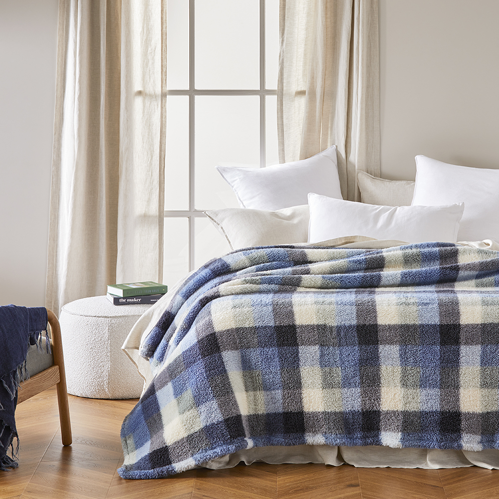 Cloud Lewis Check Blanket Adairs