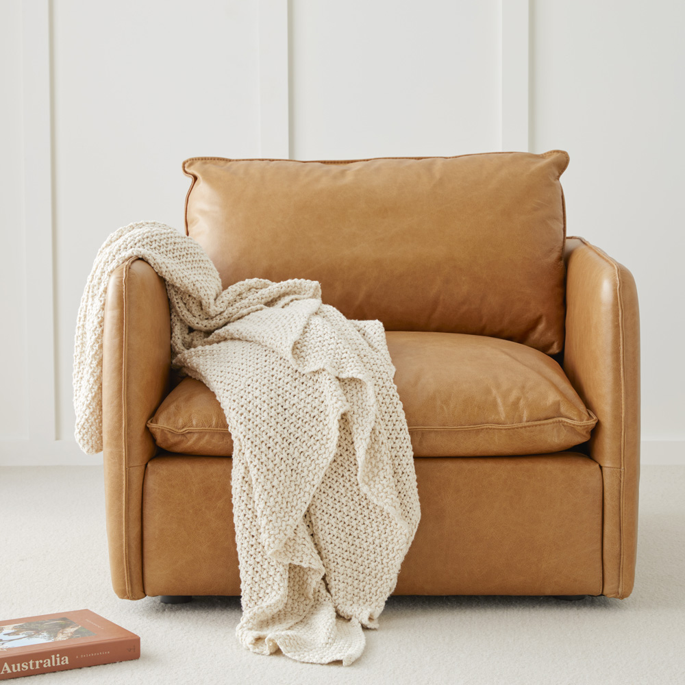 Hallstatt Natural Chunky Knit Throw Adairs