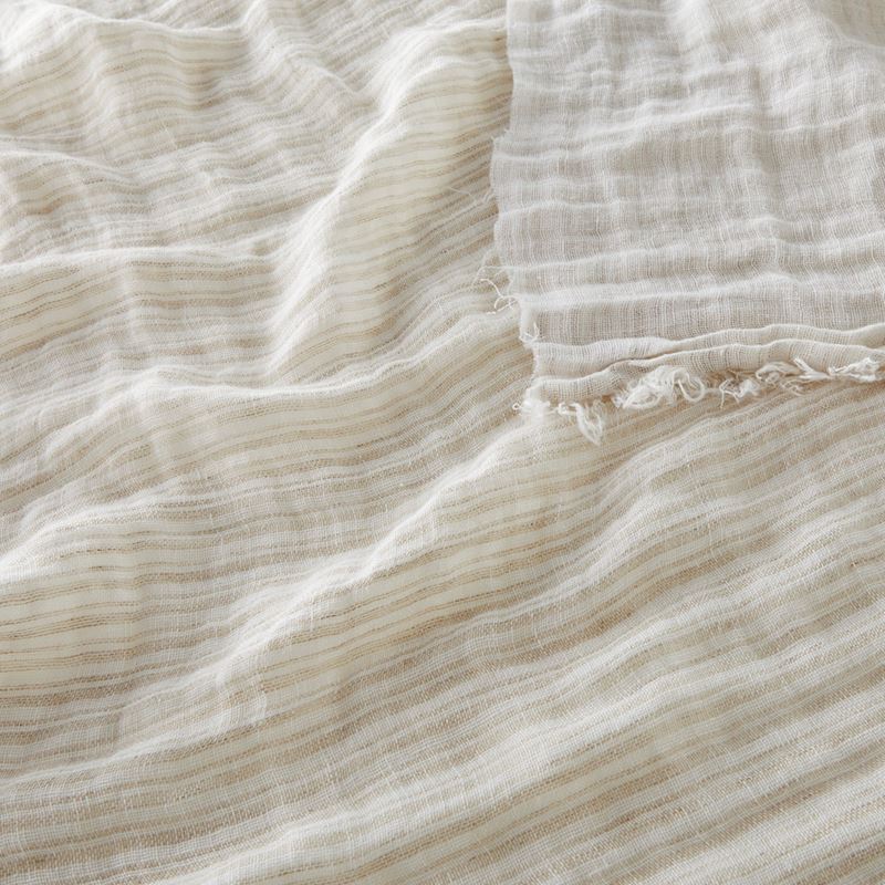 Suri Natural & White Stripe Linen Throw