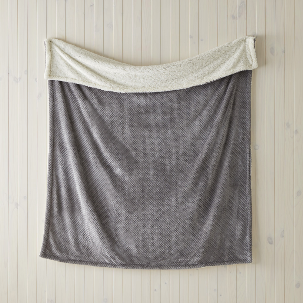 Large Grey Fleece Throw