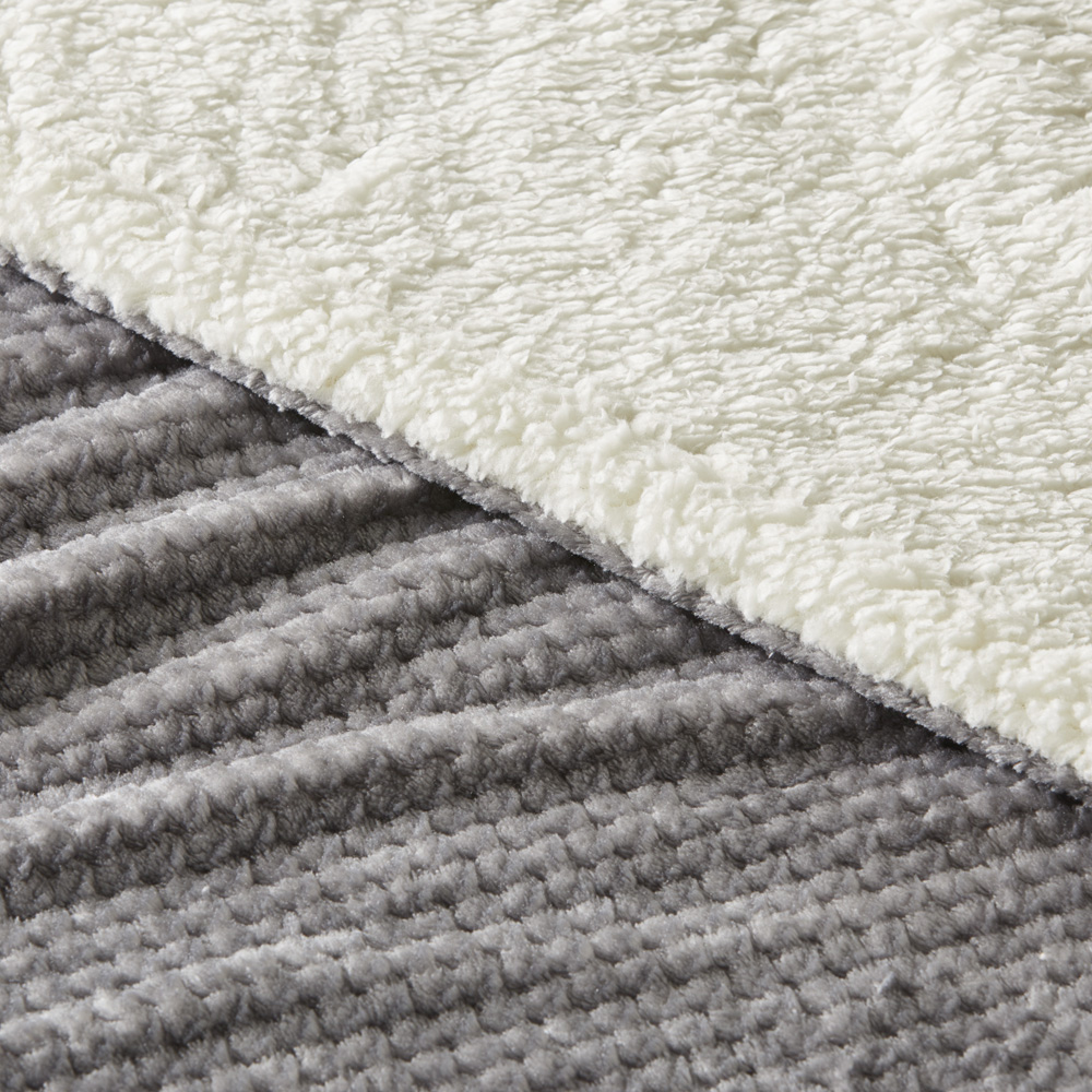 Large Grey Fleece Throw Adairs